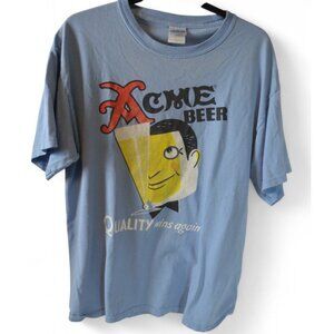 Vintage Acme Beer T-Shirt North Coast Brewing Graphic Tee Blue L